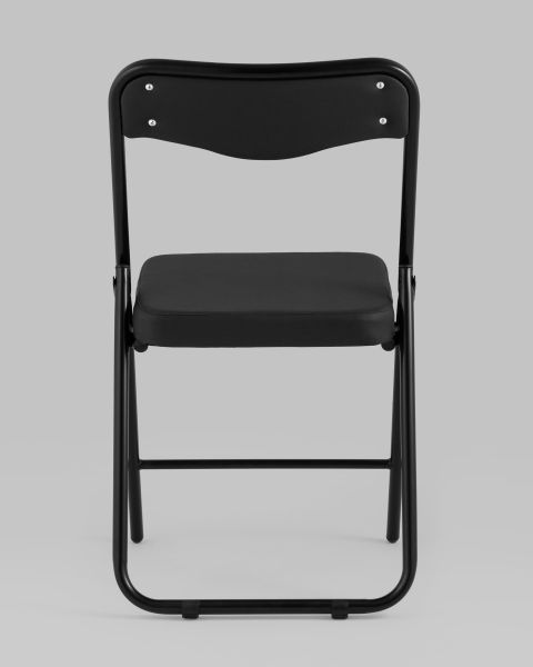 Складной стул Джонни экокожа черный каркас черный матовый