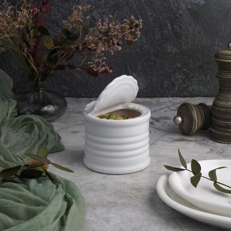 Соусник 225 мл d 80 см h6,5 см "Консервная банка" круглый белый фарфор P.L. Proff Cuisine [6]