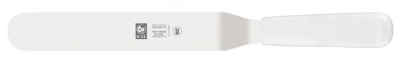 Лопатка 28,5 см. изогнутая раб. часть 15*3 см. нерж. узкая с пластик. ручкой белая Icel  /1/6/