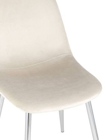 Стул Валенсия велюр кремовый хромированные ножки