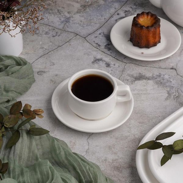 Кофейная пара 100 мл белая d 7,5 см h4,5 см фарфор Stackable P.L. Proff Cuisine [6]