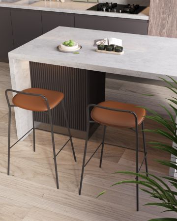 Стул барный Mantis экокожа коричневый