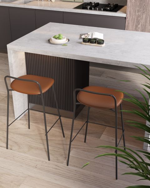 Стул барный Mantis экокожа коричневый