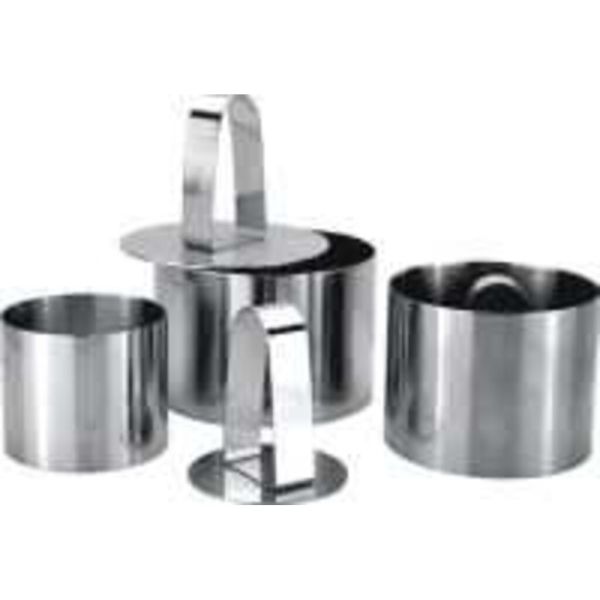 Набор кондитерских колец P.L. Proff Cuisine 3 шт + пресс (75*80 мм/ 65*80 мм/ 89*50 мм),