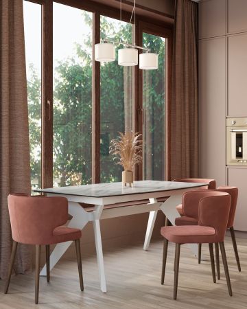 Стол обеденный Аркада раскладной 160-210*90 керамика светлая