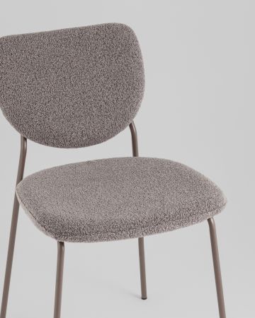Стул обеденный Gigi тёмно-серый букле серые ножки
