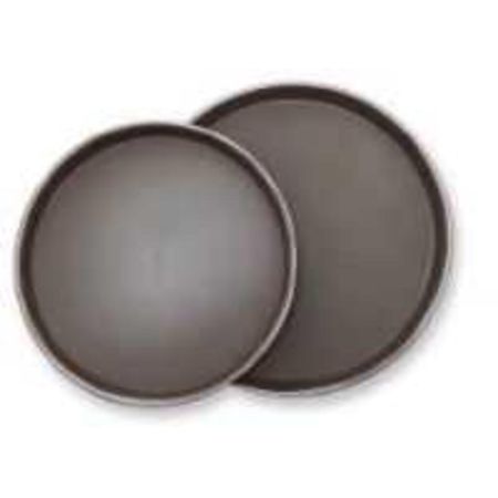 Поднос прорезиненный 40 см круглый коричневый пластик P.L. - BarWare