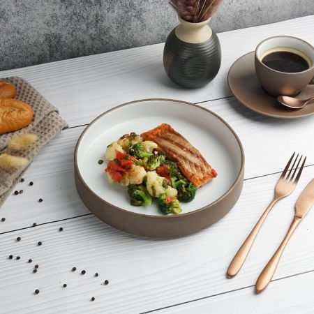 Салатник 600 мл d 22 cм h4,4 cм White Matt New Brown Taiga P.L. [4]