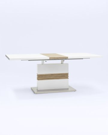 Стол обеденный Тампа раскладной 160-200*90 глянцевый белый