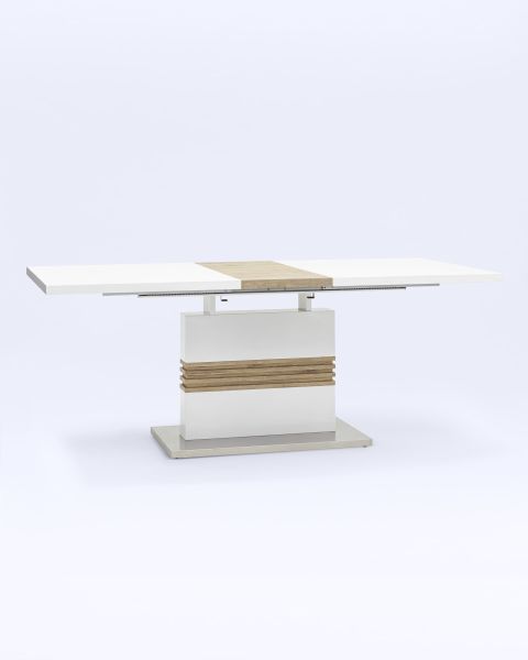 Стол обеденный Тампа раскладной 160-200*90 глянцевый белый