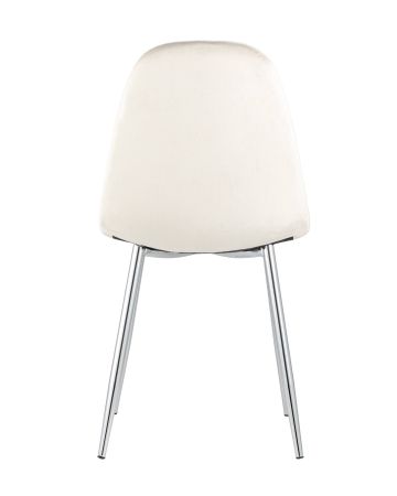 Стул Валенсия велюр кремовый хромированные ножки