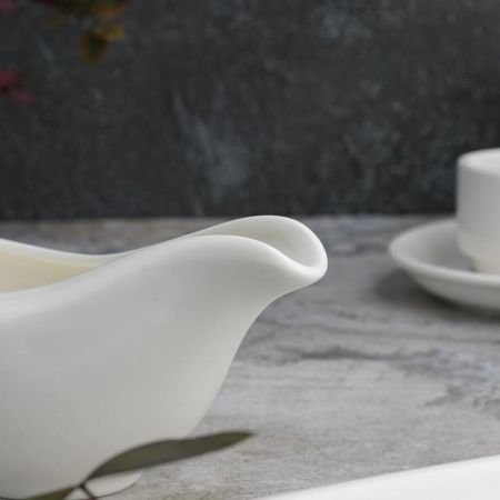 Соусник 160 мл 16,5*6,5 см с ручкой белый фарфор P.L. Proff Cuisine [6]