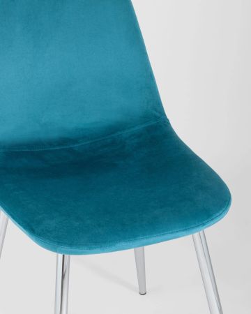 Стул Валенсия велюр темно-бирюзовый хромированные ножки