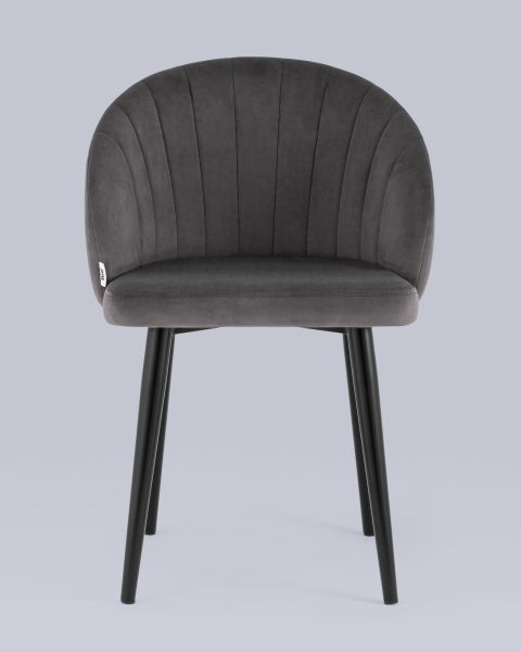 Стул с подлокотниками Брюссель велюр тёмно-серый