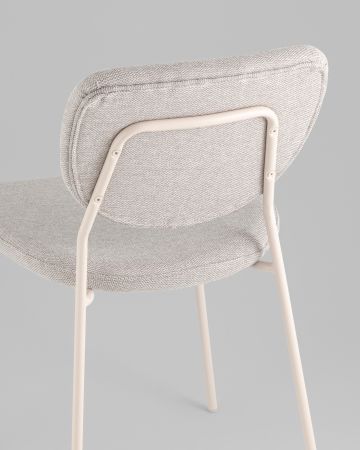 Стул обеденный Gigi шенилл серый белые ножки