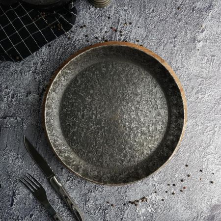 Сковорода для подачи 26 см h3,1 см круглая без ручки "Vintage Blued" углерод. сталь ИНДУКЦИЯ P.L.