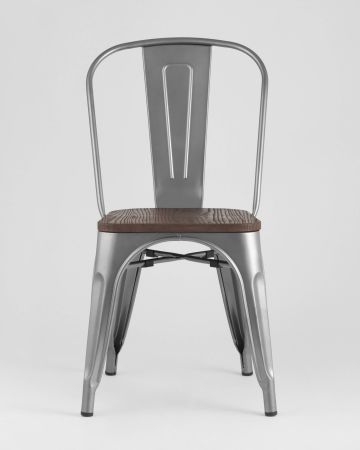 Стул TOLIX WOOD серебристый матовый