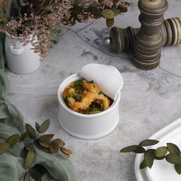 Соусник 220 мл d 9 см h5,2 см "Консервная банка" круглый белый фарфор P.L. Proff Cuisine [6]