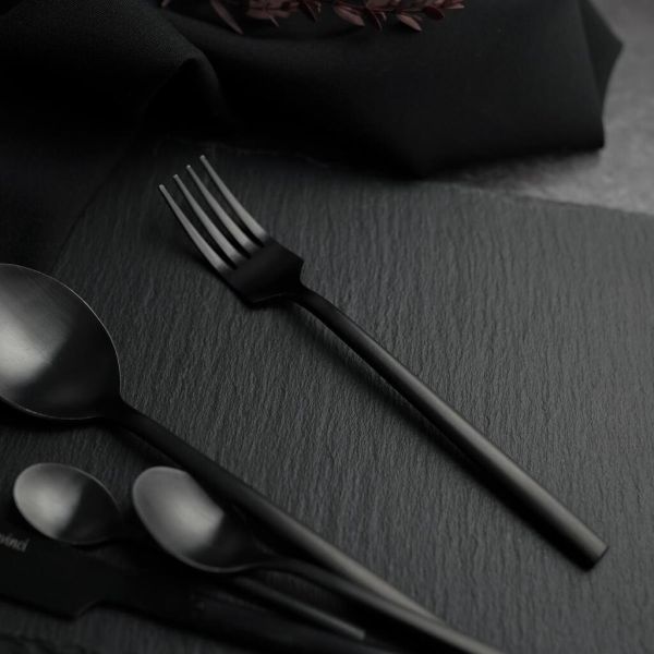 Вилка столовая 19 см матовая черный цвет Black Sapporo PVD P.L. - Davinci [12]