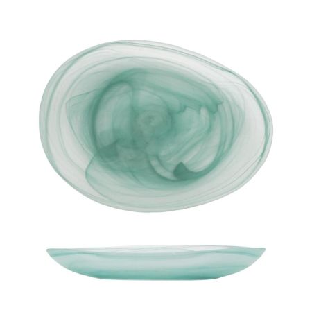 Салатник 800 мл 28*21 см h4,4 см овальный Green Sky матовое стекло P.L. Proff Cuisine [6]