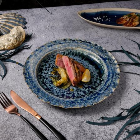 Тарелка d 28,5 см h3,5 см Frosty Velvet Northern Blue Frutti di Mare P.L. [1]