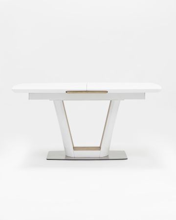 Стол обеденный Атланта раскладной 160-200*90 глянцевый белый