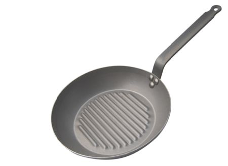 Сковорода-гриль d=30 см. h=4,8 см. 2,3 л. белая сталь (индукция) Carbone Steel Plus De Buyer /1/3/