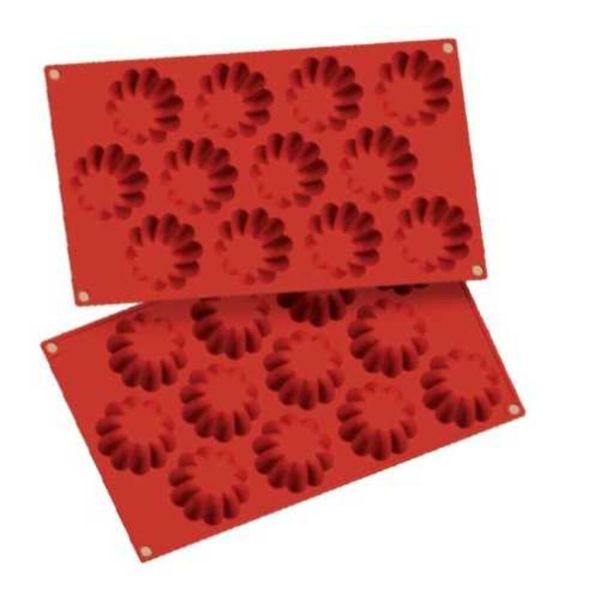 Форма кондитерская "Бриош" 12 ячеек d 57 мм, h 22 мм силикон (30*17,5 см) P.L.