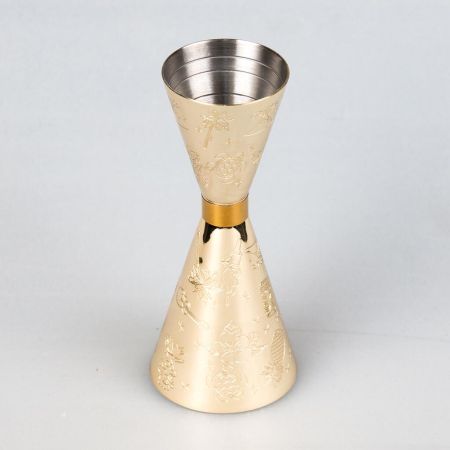 Джиггер 25/50 мл нерж. золото с рисунком B'Guys P.L.- Barbossa