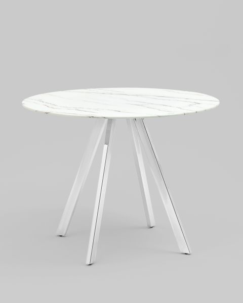 Стол обеденный Хьюстон D100 белый стеклянный