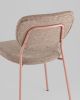 Стул обеденный Gigi шенилл коричневый розовые ножки