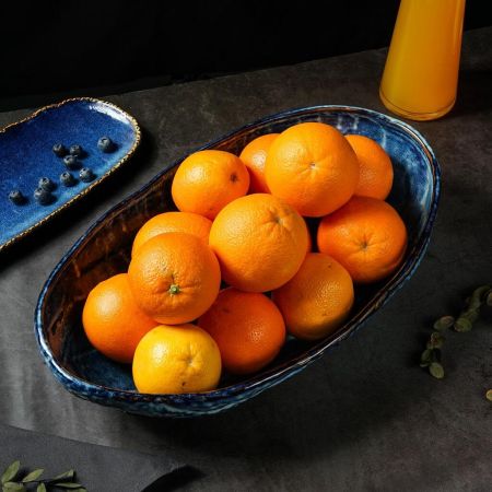 Блюдо овальное 44,5*27 см h10 см 4 л Aqua Blue Style Buffet P.L. [1]