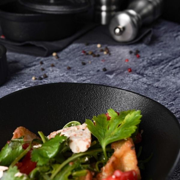 Салатник 450 мл 19*14,5 см h6,4 см Wave Up Smooth Black Raw Stellar P.L. Proff Cuisine [6]