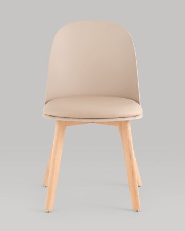 Стул Fog с подушкой бежевый деревянные ножки