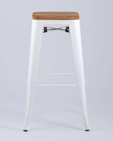 Стул барный TOLIX WOOD белый глянцевый