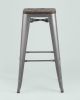 Стул барный TOLIX WOOD серебристый матовый