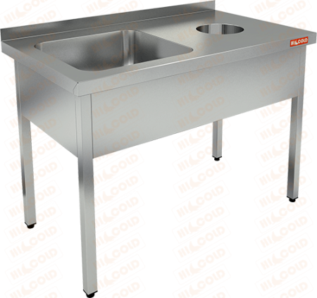 ВАННА  МОЕЧНАЯ цельнотянутая с отверстием для сбора отходов HICOLD НДСО1М-12/6БЛ 286487