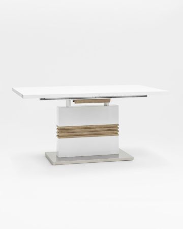 Стол обеденный Тампа раскладной 160-200*90 глянцевый белый