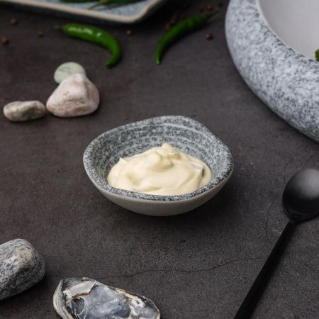 Соусник  45 мл 7,7*7,2 см h3,2 см овальный фарфор Stone Untouched Taiga P.L. Proff Cuisine [1]