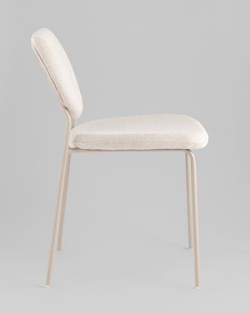 Стул обеденный Gigi шенилл бежевый кремовые ножки