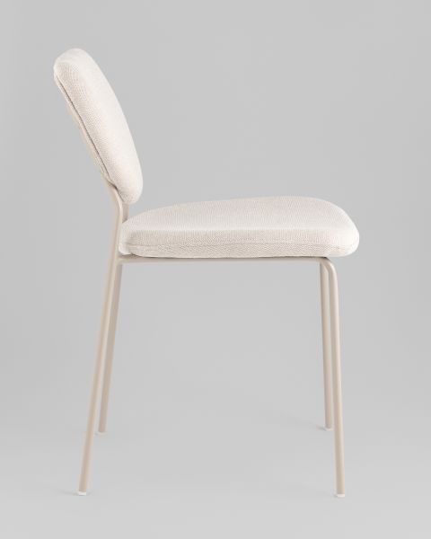 Стул обеденный Gigi шенилл бежевый кремовые ножки