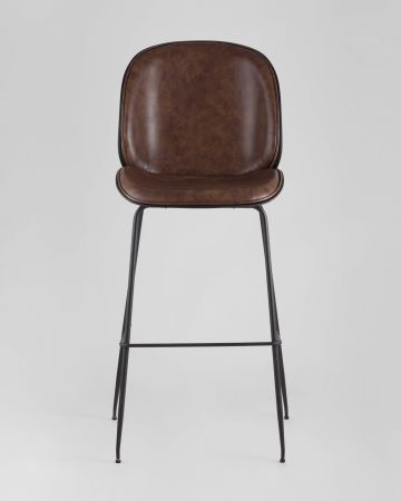 Стул барный Beetle PU со спинкой коричневый