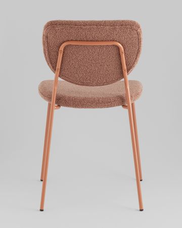 Стул обеденный Gigi коричневый букле розовые ножки