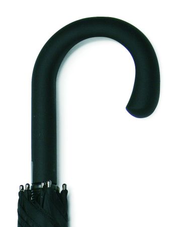 Зонт-трость противоштормовой полуавтомат черный, нейлон