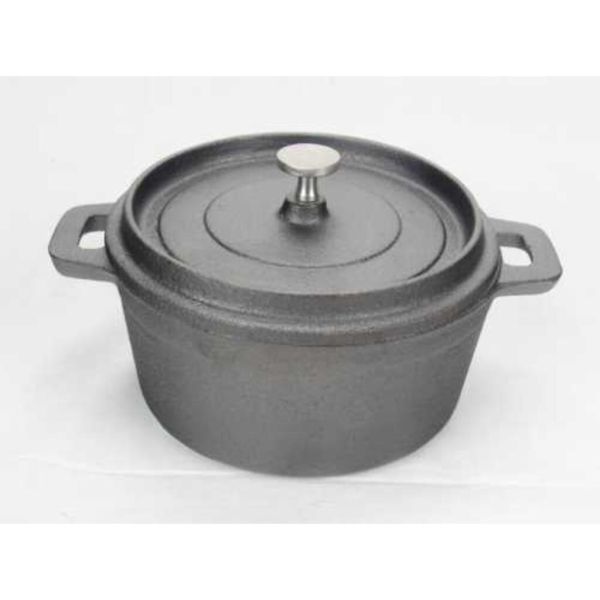 Кастрюля для подачи 14 см 600 мл круглая с крышкой чугун. P.L. Proff Cuisine