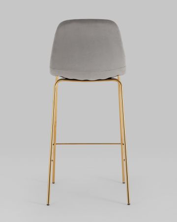 Стул барный Валенсия SN велюр серый золотые ножки