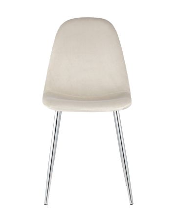 Стул Валенсия велюр кремовый хромированные ножки