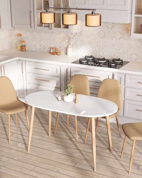 Стол обеденный Берген раскладной 160-190-220*90 белый