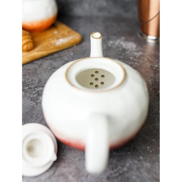 Чайник 600 мл h9 см красный фарфор "The Sun Eco" P.L. Proff Cuisine [1]