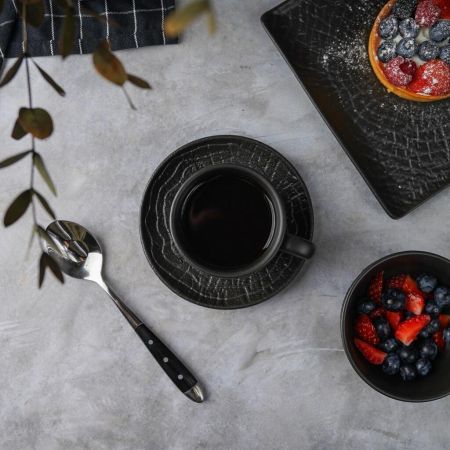 Кофейная пара 100 мл d 7 см h5,2 см Black Raw Wood P.L. Proff Cuisine [6]